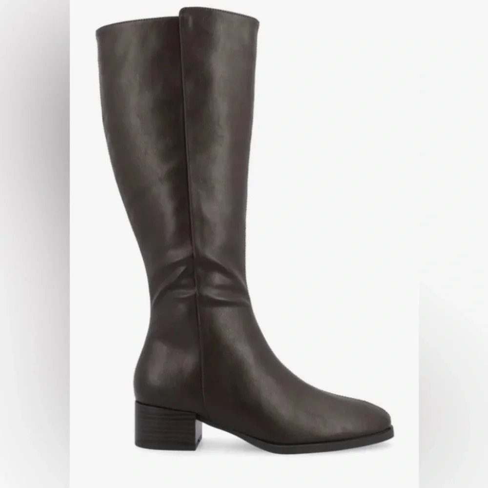 ELEGANT JOUNEE COLLECTION DEVRI KNEE HIGH BOOTS IN‎ VEGAN LEATHER